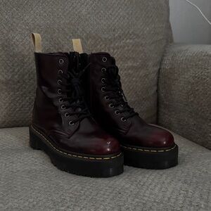 Dr. Martens V Jadon II Cherry Red Platform Boots